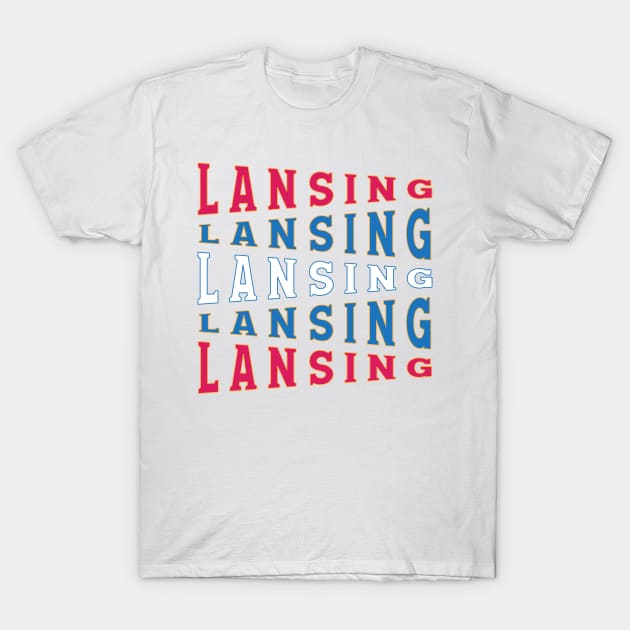 TEXT ART USA LANSING T-Shirt by LAVA-ROMA-NOVA